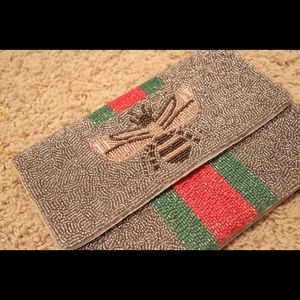 Beaded crossbody with chain strap